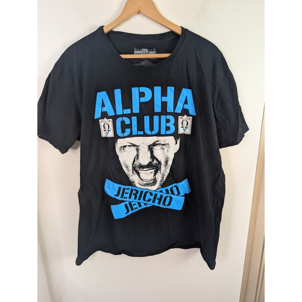 Chris Jericho XL T-shirt Black Blue Alpha Club Tee Shirt AEW